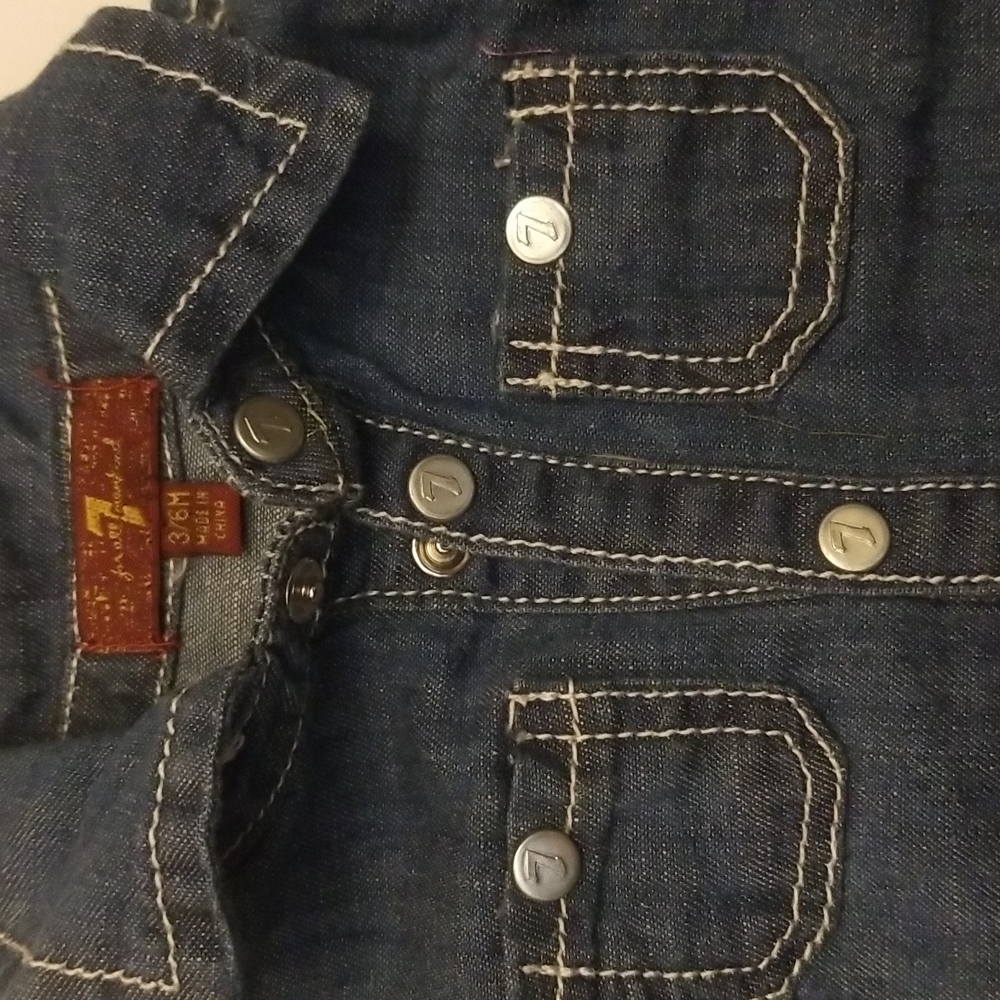 7 for all mankind romper chambray - 3-6m